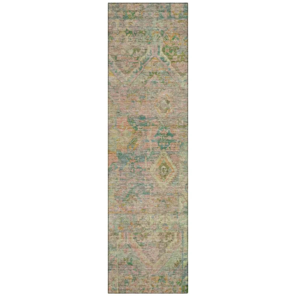 Aelain Green Washable Indoor - Outdoor Rug - LOOMLAN - LOOMLAN Rugs - Outdoor Rugs