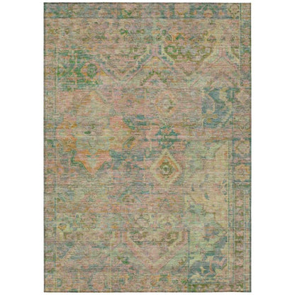 Aelain Green Washable Indoor - Outdoor Rug - LOOMLAN - LOOMLAN Rugs - Outdoor Rugs