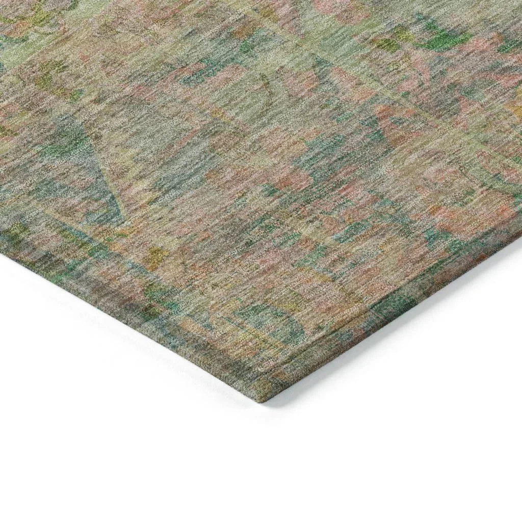 Aelain Green Washable Indoor - Outdoor Rug - LOOMLAN - LOOMLAN Rugs - Outdoor Rugs