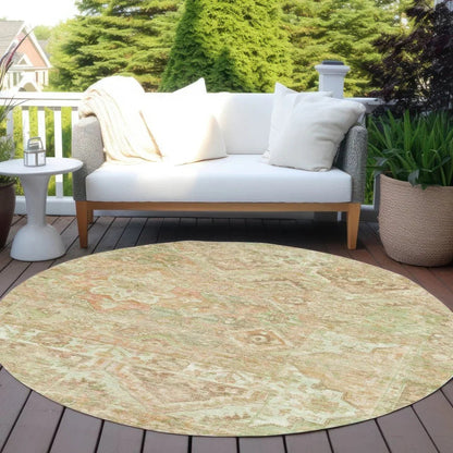 Aelain Orange Washable Indoor - Outdoor Rug - LOOMLAN - LOOMLAN Rugs - Outdoor Rugs