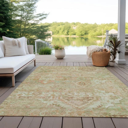 Aelain Orange Washable Indoor - Outdoor Rug - LOOMLAN - LOOMLAN Rugs - Outdoor Rugs