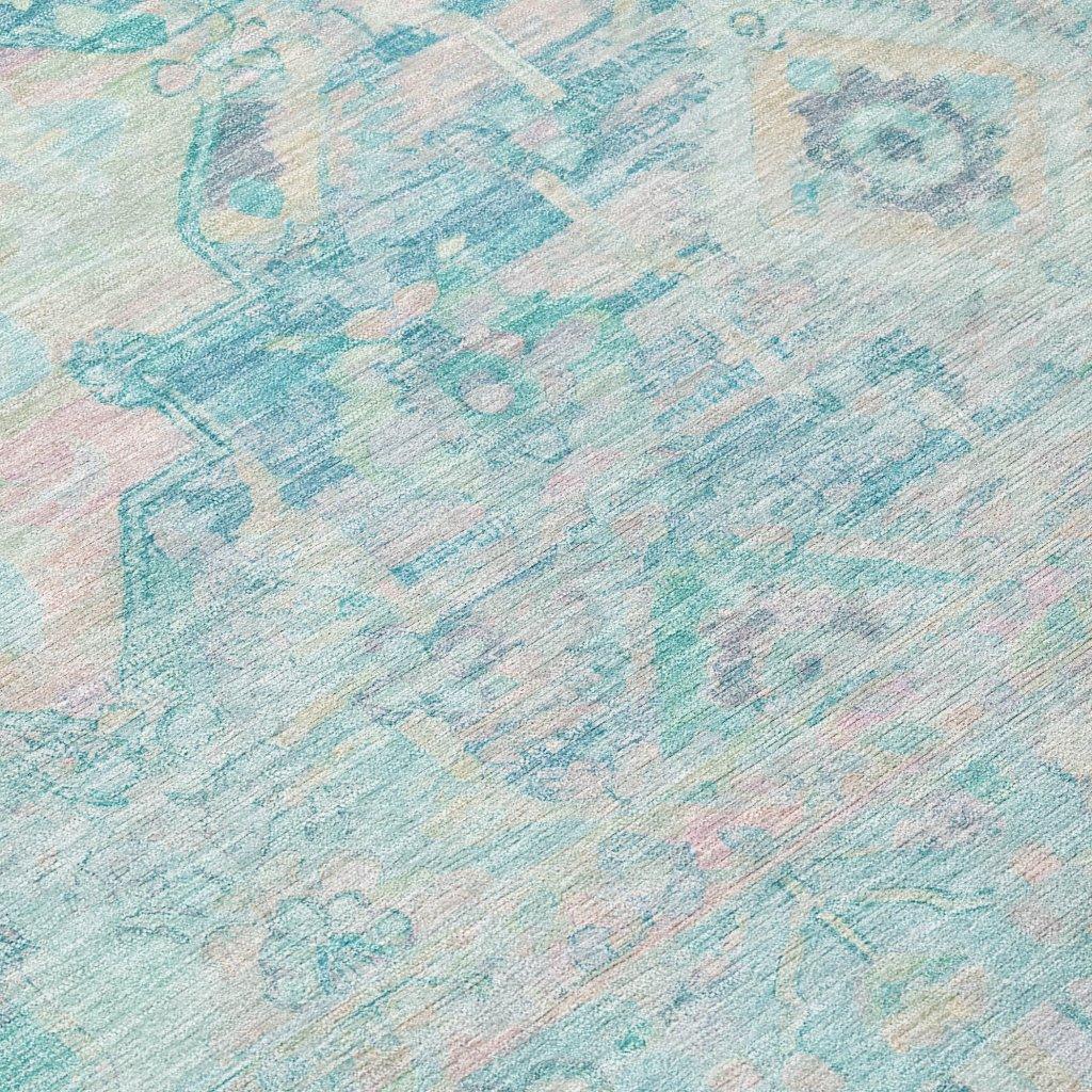 Aelain Teal Washable Indoor - Outdoor Rug - LOOMLAN - LOOMLAN Rugs - Outdoor Rugs