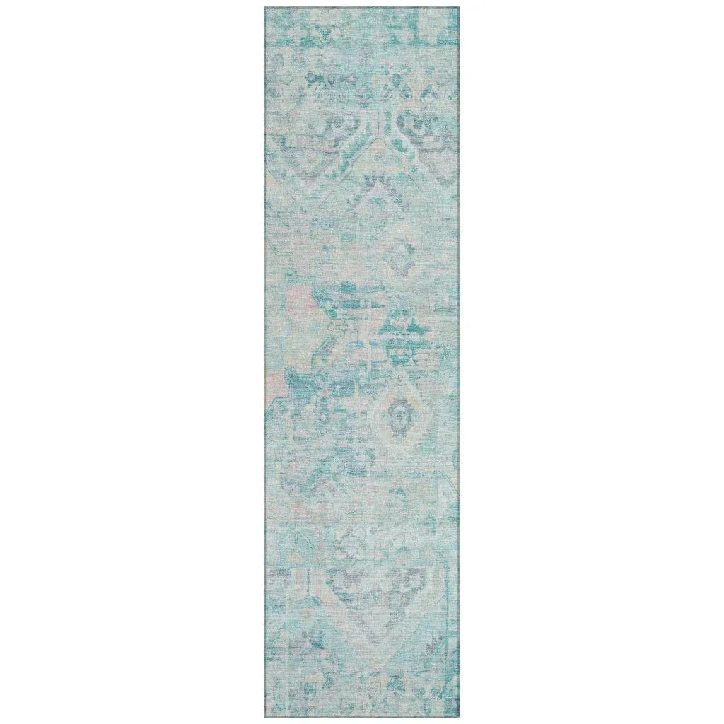 Aelain Teal Washable Indoor - Outdoor Rug - LOOMLAN - LOOMLAN Rugs - Outdoor Rugs