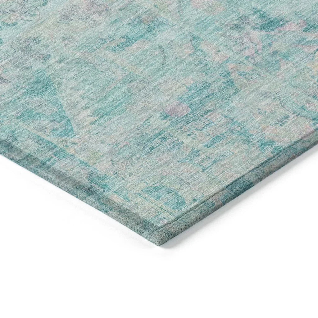 Aelain Teal Washable Indoor - Outdoor Rug - LOOMLAN - LOOMLAN Rugs - Outdoor Rugs