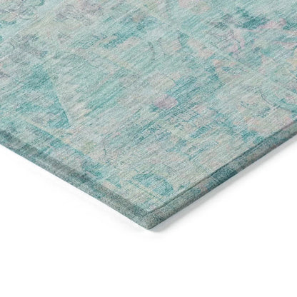 Aelain Teal Washable Indoor - Outdoor Rug - LOOMLAN - LOOMLAN Rugs - Outdoor Rugs