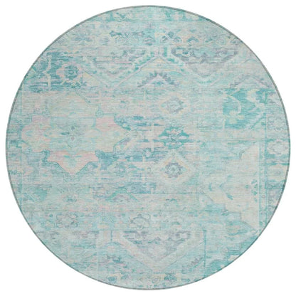 Aelain Teal Washable Indoor - Outdoor Rug - LOOMLAN - LOOMLAN Rugs - Outdoor Rugs