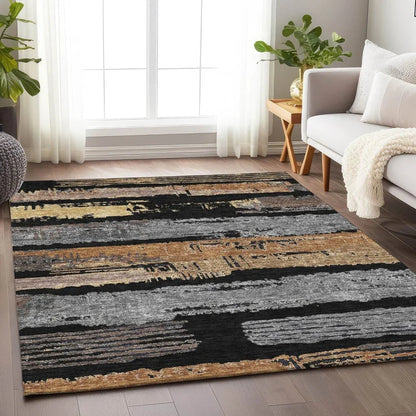 Aelaris Black Washable Indoor - Outdoor Rug - LOOMLAN - LOOMLAN Rugs - Outdoor Rugs