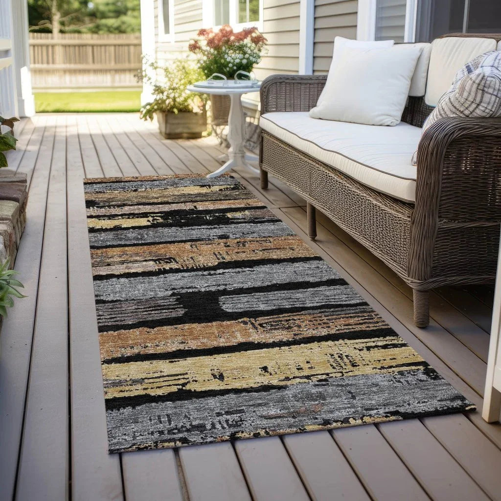 Aelaris Black Washable Indoor - Outdoor Rug - LOOMLAN - LOOMLAN Rugs - Outdoor Rugs