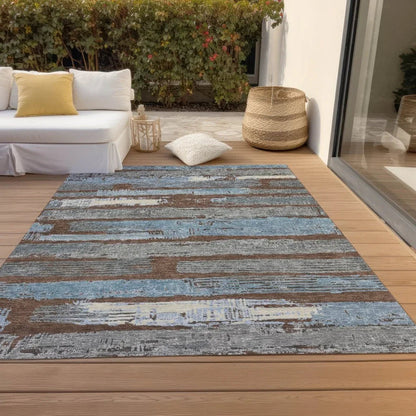Aelaris Chocolate Washable Indoor - Outdoor Rug - LOOMLAN - LOOMLAN Rugs - Outdoor Rugs