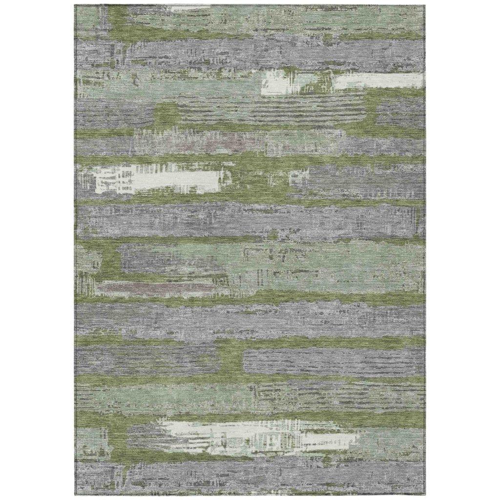 Aelaris Green Washable Indoor - Outdoor Rug - LOOMLAN - LOOMLAN Rugs - Outdoor Rugs