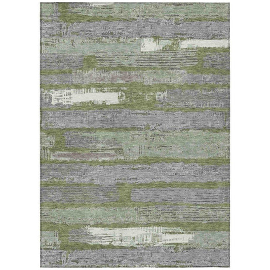 Aelaris Green Washable Indoor - Outdoor Rug - LOOMLAN - LOOMLAN Rugs - Outdoor Rugs