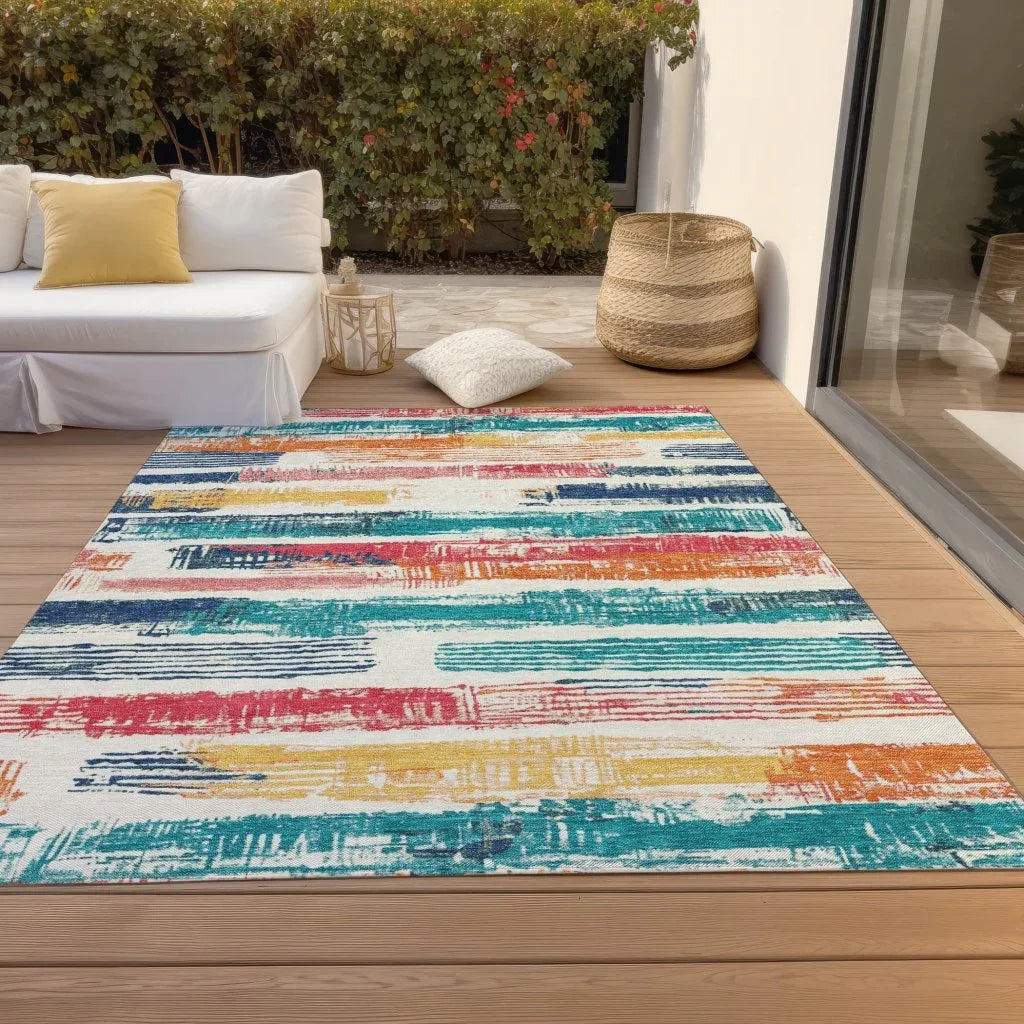 Aelaris Ivory Washable Indoor - Outdoor Rug - LOOMLAN - LOOMLAN Rugs - Outdoor Rugs