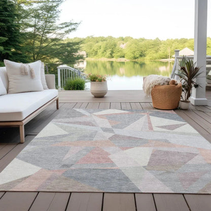 Aelas Pink Washable Indoor - Outdoor Rug - LOOMLAN - LOOMLAN Rugs - Outdoor Rugs