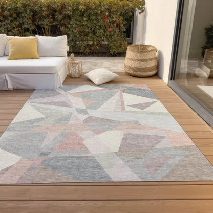 Aelas Pink Washable Indoor - Outdoor Rug - LOOMLAN - LOOMLAN Rugs - Outdoor Rugs