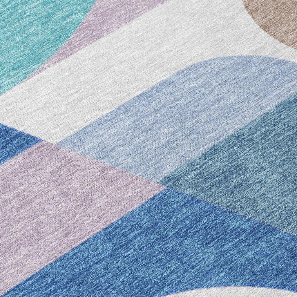 Aeleth Blue Washable Indoor - Outdoor Rug - LOOMLAN - LOOMLAN Rugs - Outdoor Rugs