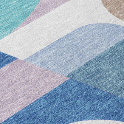 Aeleth Blue Washable Indoor - Outdoor Rug - LOOMLAN - LOOMLAN Rugs - Outdoor Rugs