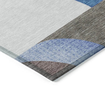 Aeleth Blue Washable Indoor - Outdoor Rug - LOOMLAN - LOOMLAN Rugs - Outdoor Rugs
