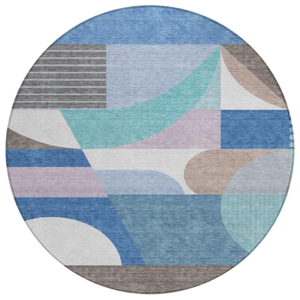 Aeleth Blue Washable Indoor - Outdoor Rug - LOOMLAN - LOOMLAN Rugs - Outdoor Rugs