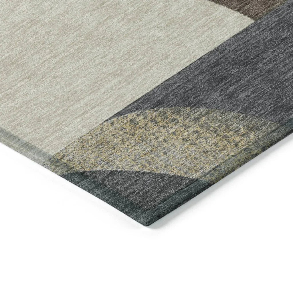 Aeleth Brown Washable Indoor - Outdoor Rug - LOOMLAN - LOOMLAN Rugs - Outdoor Rugs