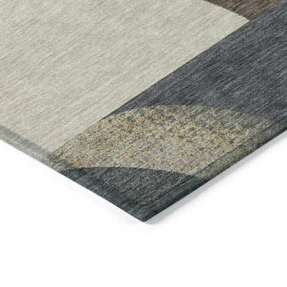 Aeleth Brown Washable Indoor - Outdoor Rug - LOOMLAN - LOOMLAN Rugs - Outdoor Rugs