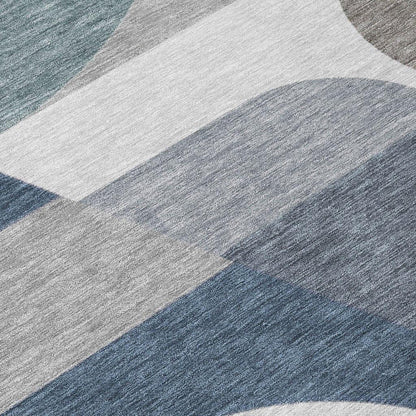 Aeleth Gray Washable Indoor - Outdoor Rug - LOOMLAN - LOOMLAN Rugs - Outdoor Rugs