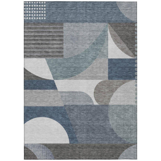 Aeleth Gray Washable Indoor - Outdoor Rug - LOOMLAN - LOOMLAN Rugs - Outdoor Rugs