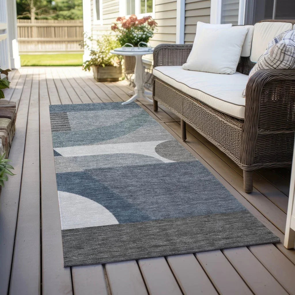 Aeleth Gray Washable Indoor - Outdoor Rug - LOOMLAN - LOOMLAN Rugs - Outdoor Rugs