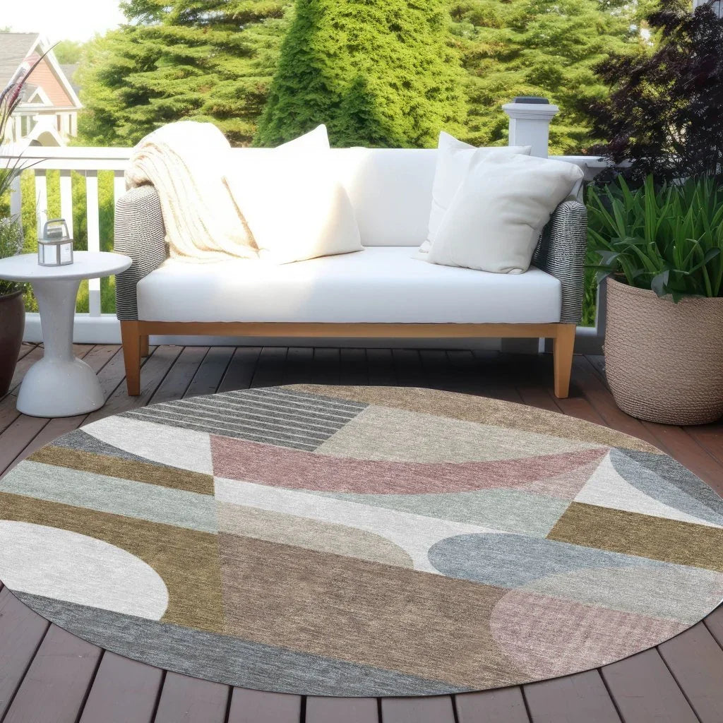 Aeleth Mocha Washable Indoor - Outdoor Rug - LOOMLAN - LOOMLAN Rugs - Outdoor Rugs