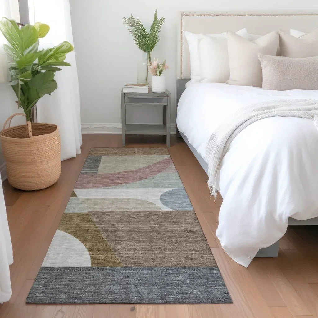 Aeleth Mocha Washable Indoor - Outdoor Rug - LOOMLAN - LOOMLAN Rugs - Outdoor Rugs