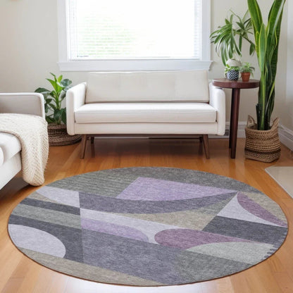 Aeleth Purple Washable Indoor - Outdoor Rug - LOOMLAN - LOOMLAN Rugs - Outdoor Rugs