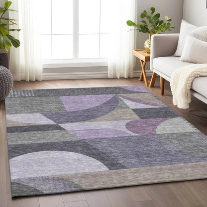 Aeleth Purple Washable Indoor - Outdoor Rug - LOOMLAN - LOOMLAN Rugs - Outdoor Rugs