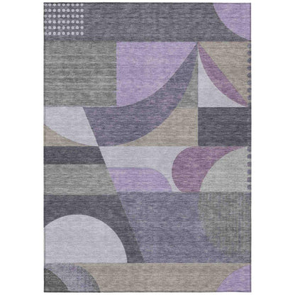 Aeleth Purple Washable Indoor - Outdoor Rug - LOOMLAN - LOOMLAN Rugs - Outdoor Rugs