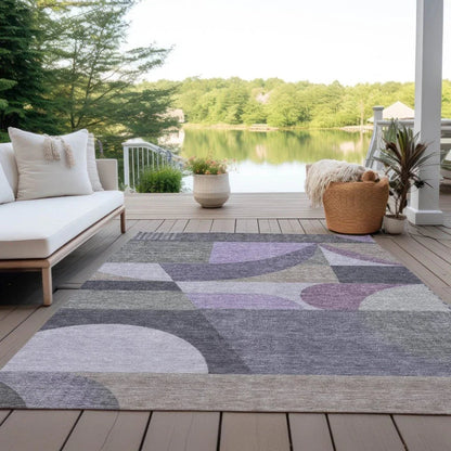 Aeleth Purple Washable Indoor - Outdoor Rug - LOOMLAN - LOOMLAN Rugs - Outdoor Rugs