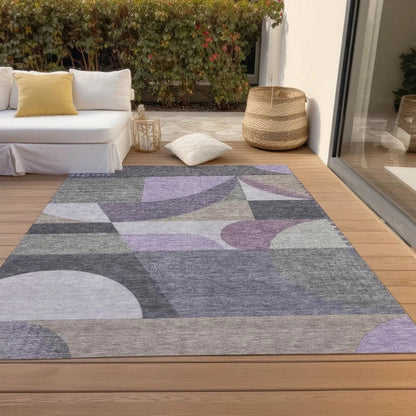Aeleth Purple Washable Indoor - Outdoor Rug - LOOMLAN - LOOMLAN Rugs - Outdoor Rugs