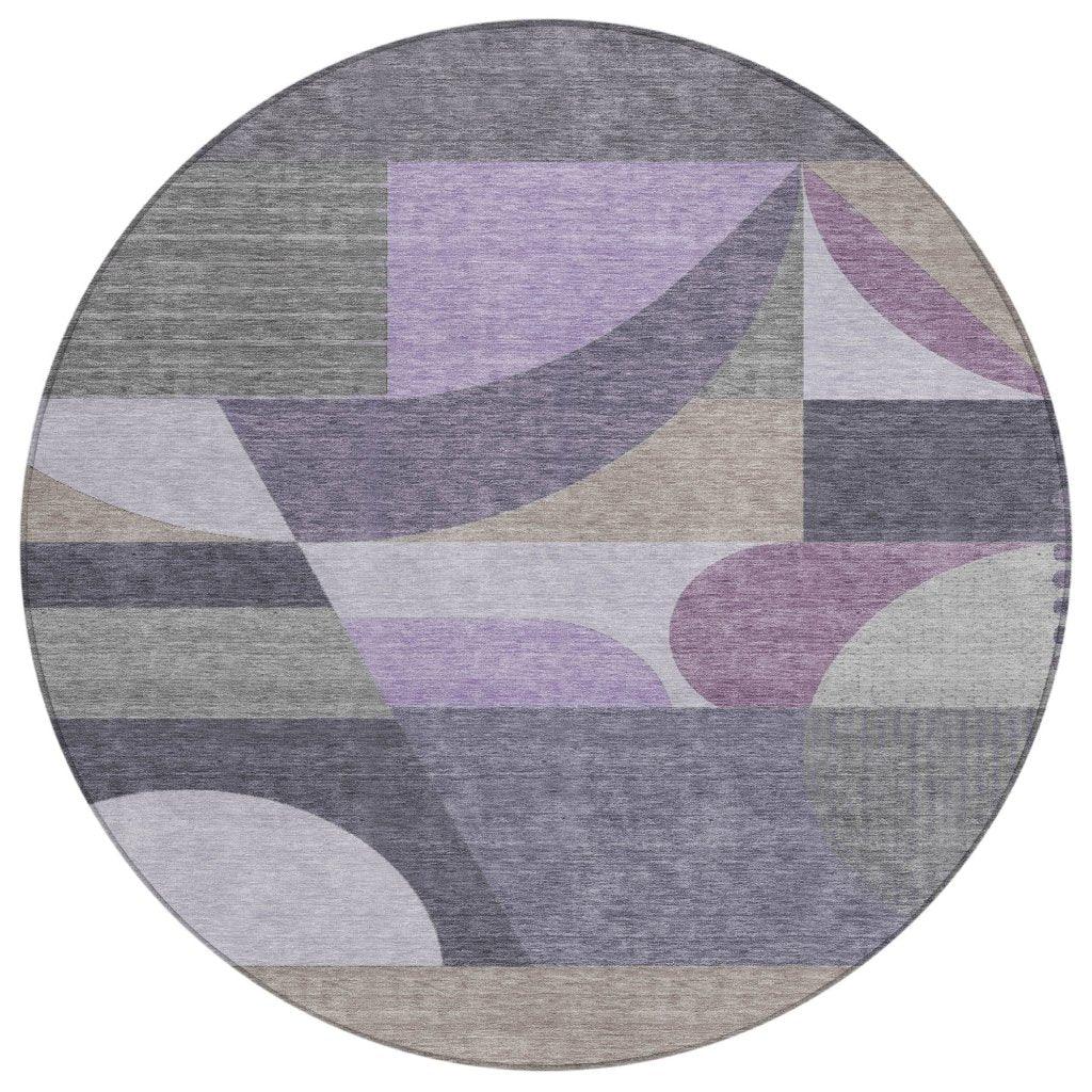 Aeleth Purple Washable Indoor - Outdoor Rug - LOOMLAN - LOOMLAN Rugs - Outdoor Rugs
