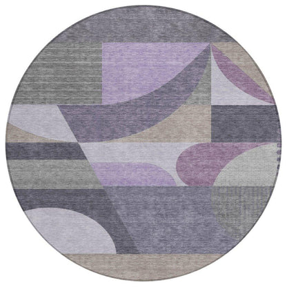 Aeleth Purple Washable Indoor - Outdoor Rug - LOOMLAN - LOOMLAN Rugs - Outdoor Rugs