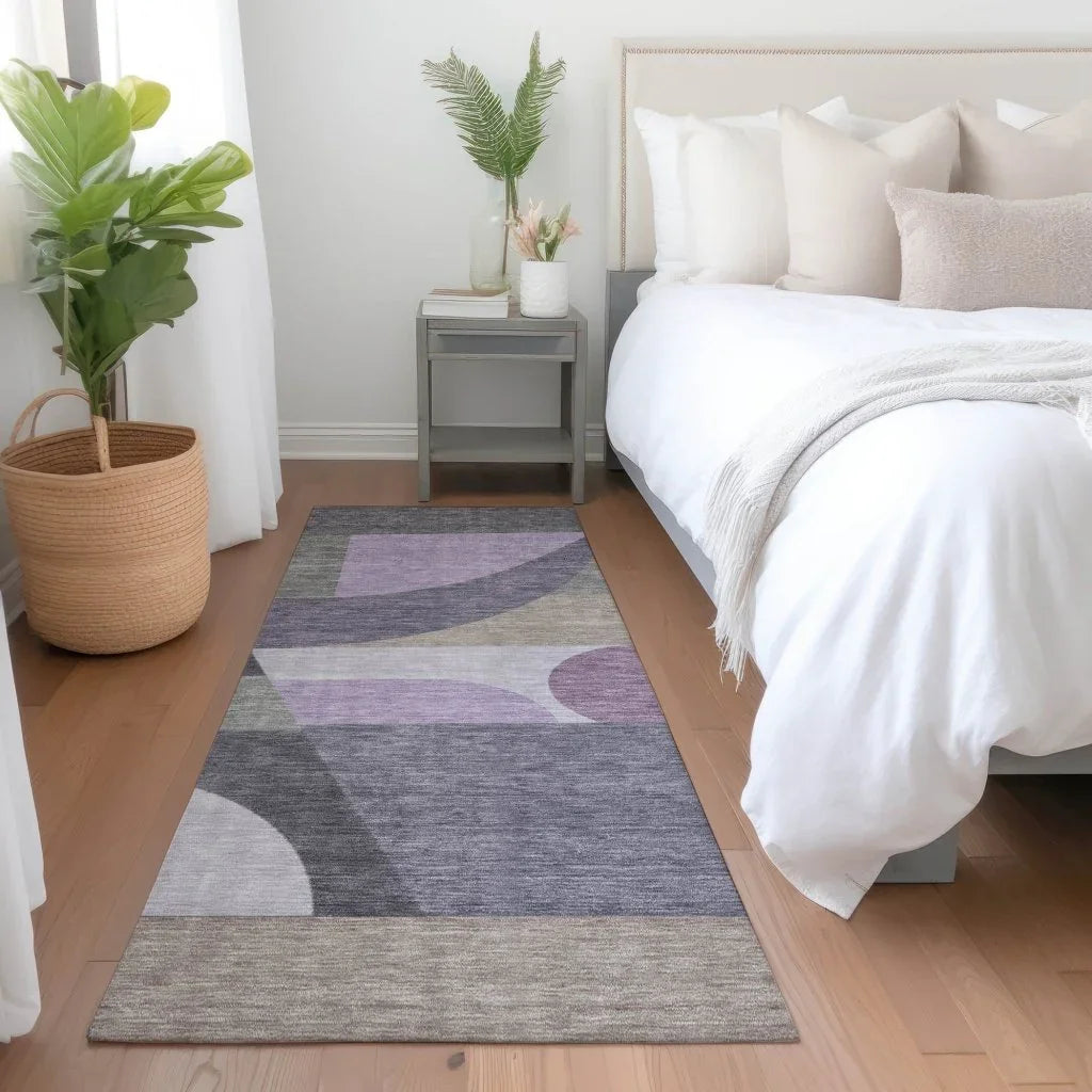 Aeleth Purple Washable Indoor - Outdoor Rug - LOOMLAN - LOOMLAN Rugs - Outdoor Rugs