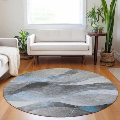 Aelien Blue Washable Indoor - Outdoor Rug - LOOMLAN - LOOMLAN Rugs - Outdoor Rugs