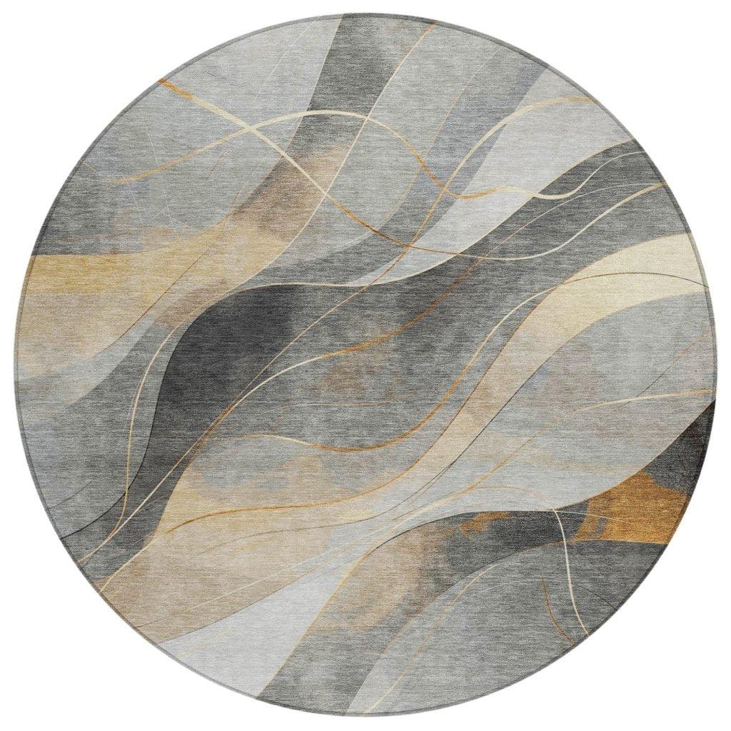 Aelien Gray Washable Indoor - Outdoor Rug - LOOMLAN - LOOMLAN Rugs - Outdoor Rugs