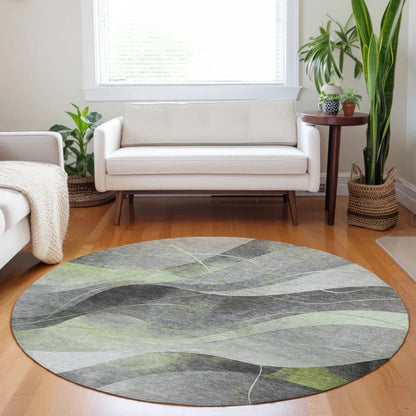 Aelien Green Washable Indoor - Outdoor Rug - LOOMLAN - LOOMLAN Rugs - Outdoor Rugs