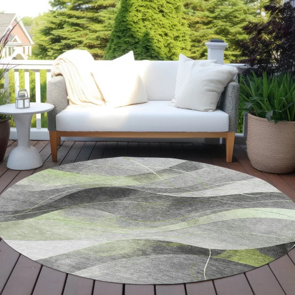 Aelien Green Washable Indoor - Outdoor Rug - LOOMLAN - LOOMLAN Rugs - Outdoor Rugs