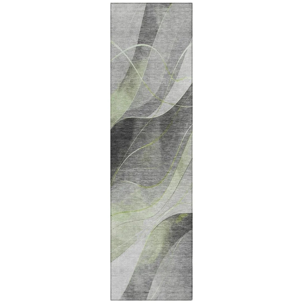 Aelien Green Washable Indoor - Outdoor Rug - LOOMLAN - LOOMLAN Rugs - Outdoor Rugs