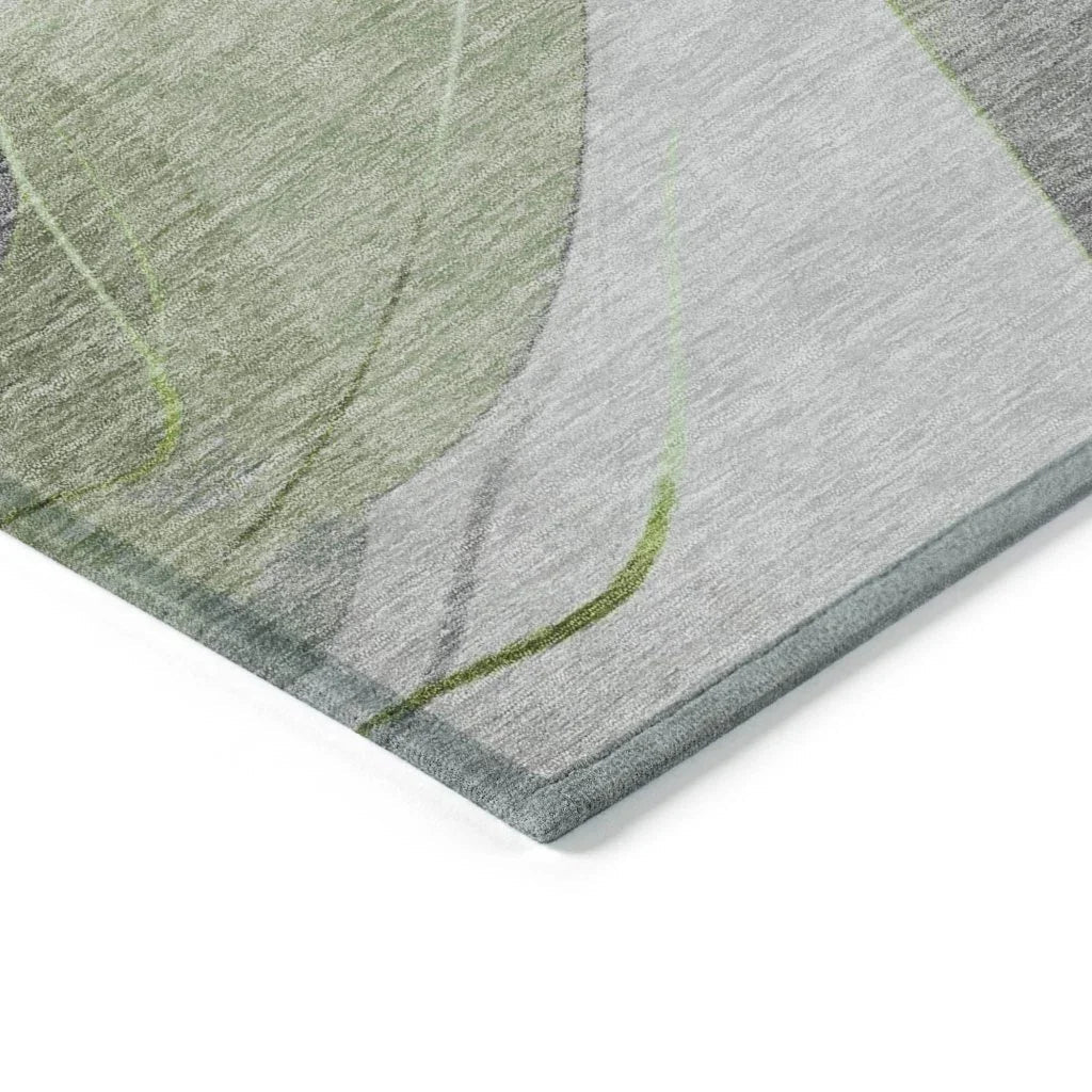 Aelien Green Washable Indoor - Outdoor Rug - LOOMLAN - LOOMLAN Rugs - Outdoor Rugs