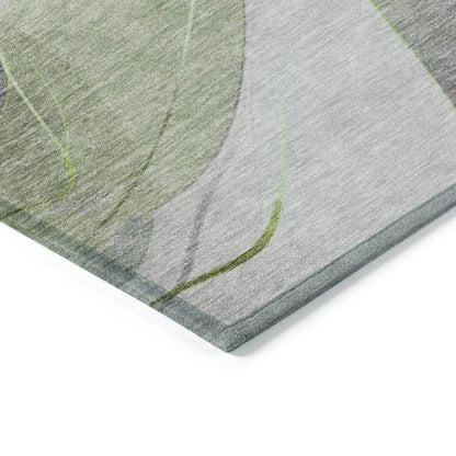 Aelien Green Washable Indoor - Outdoor Rug - LOOMLAN - LOOMLAN Rugs - Outdoor Rugs
