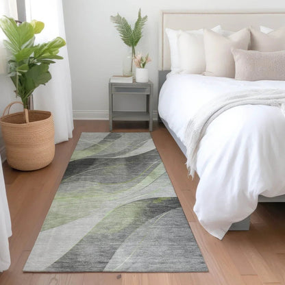 Aelien Green Washable Indoor - Outdoor Rug - LOOMLAN - LOOMLAN Rugs - Outdoor Rugs