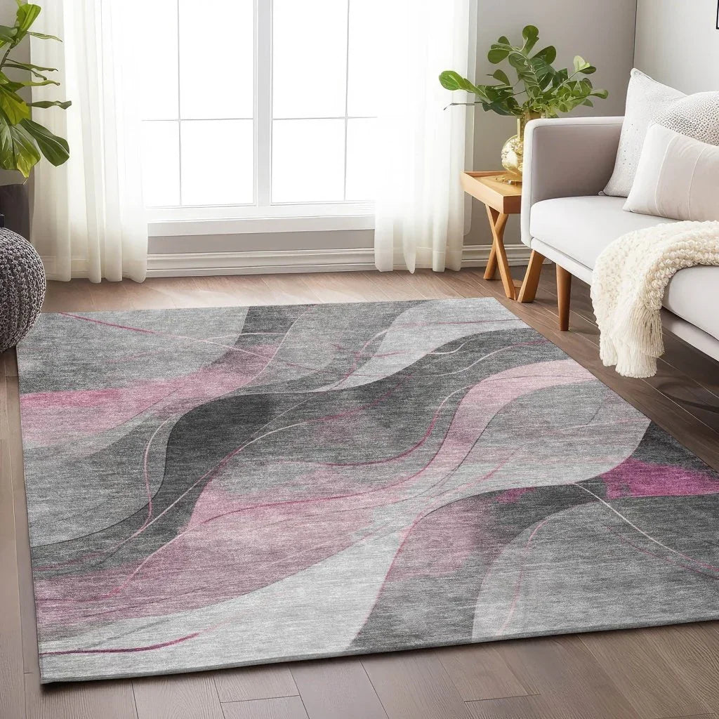 Aelien Pink Washable Indoor - Outdoor Rug - LOOMLAN - LOOMLAN Rugs - Outdoor Rugs
