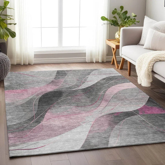 Aelien Pink Washable Indoor - Outdoor Rug - LOOMLAN - LOOMLAN Rugs - Outdoor Rugs