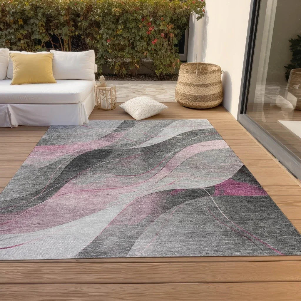 Aelien Pink Washable Indoor - Outdoor Rug - LOOMLAN - LOOMLAN Rugs - Outdoor Rugs
