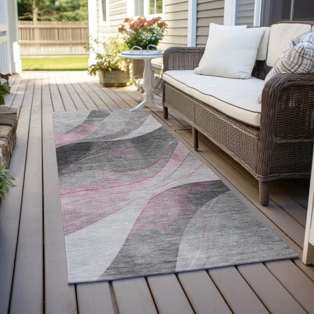 Aelien Pink Washable Indoor - Outdoor Rug - LOOMLAN - LOOMLAN Rugs - Outdoor Rugs