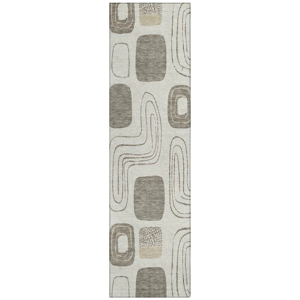 Aelira Brown Washable Indoor - Outdoor Rug - LOOMLAN - LOOMLAN Rugs - Outdoor Rugs